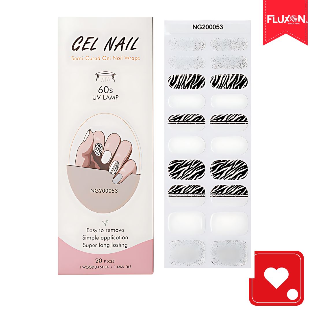Kit Manilux® | 20 Stickers de Gel Semicurados + Lampára UV ¡50% Off!