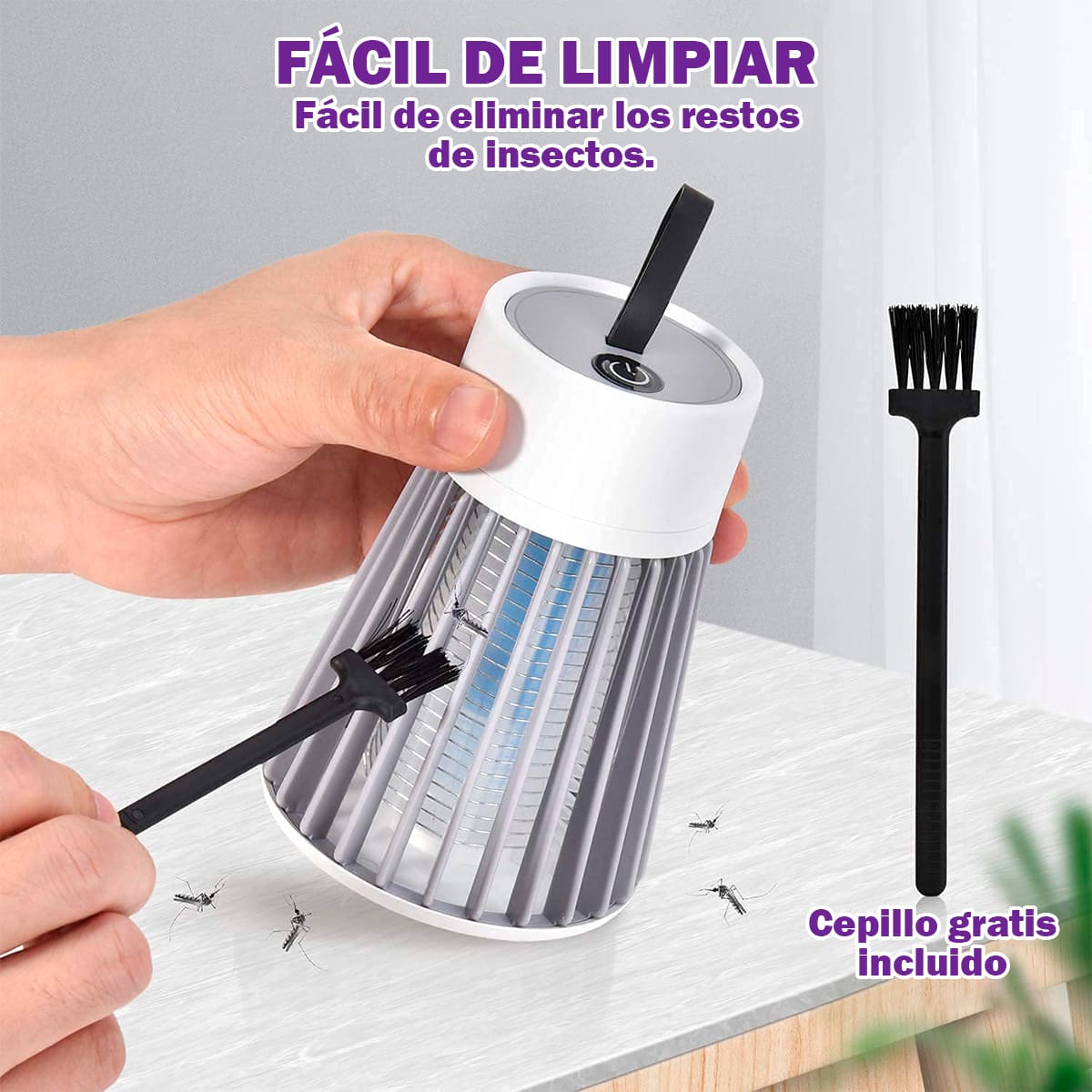 MoskiTrap® Lampara Mata Insectos Recargable + Regalo Especial