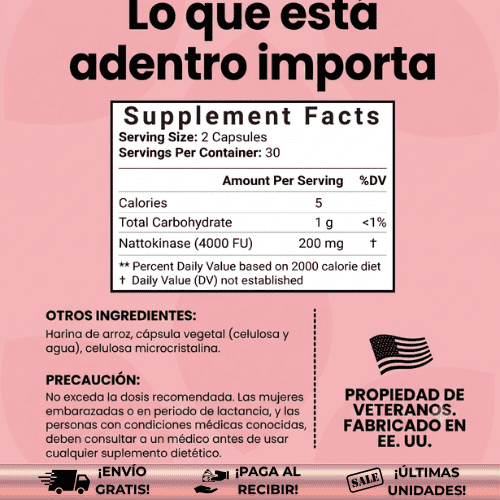 NattoKinase® | Limpiador vascular, reduce el colesterol, la presión arterial y mejora la salud del corazón.