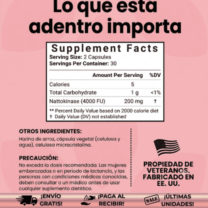 NattoKinase® | Limpiador vascular, reduce el colesterol, la presión arterial y mejora la salud del corazón.