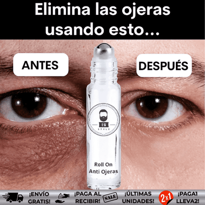 OMstyle™ | Roll On Anti Ojeras con Ácido Hialurónico y Cafeína. Tratamiento Desinflamante.
