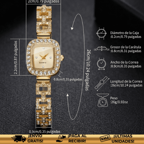 GoldenSquare® | El reloj de oro ideal para ella