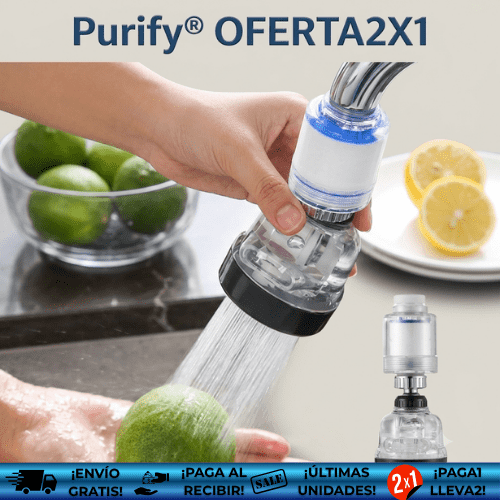 Purify® OFERTA2X1 | Filtro Universal para Grifo Purificador