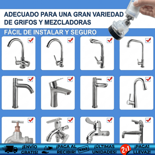 Purify® OFERTA2X1 | Filtro Universal para Grifo Purificador
