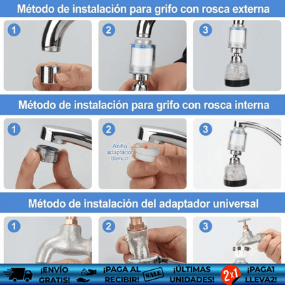 Purify® OFERTA2X1 | Filtro Universal para Grifo Purificador